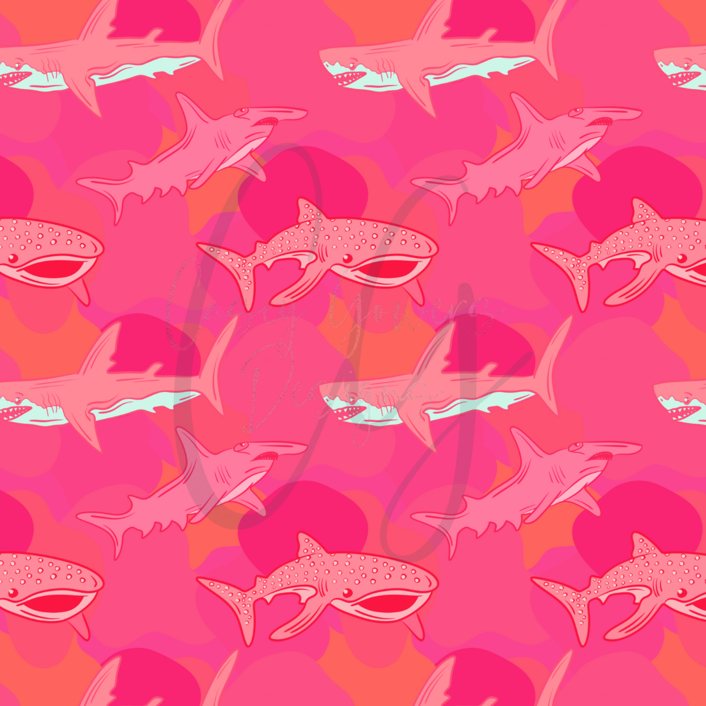 SWIM SAFE PINK SHARK SEAMLESS