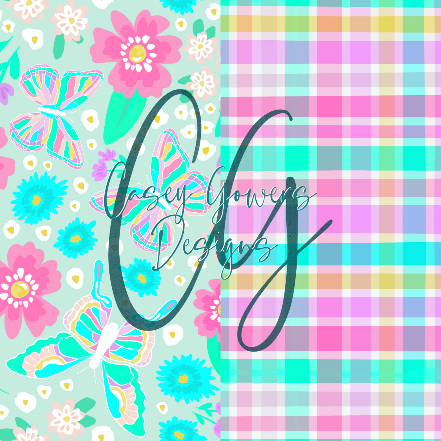 9 FLUTTERBY FLORAL with coord SEAMLESS