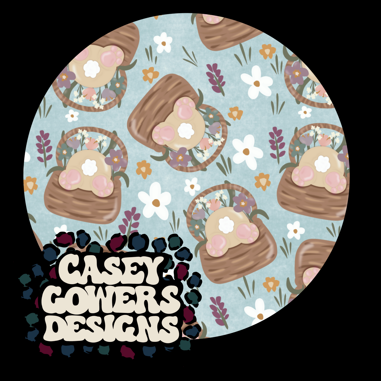 BUNNY BUM BASKET BLUE SEAMLESS