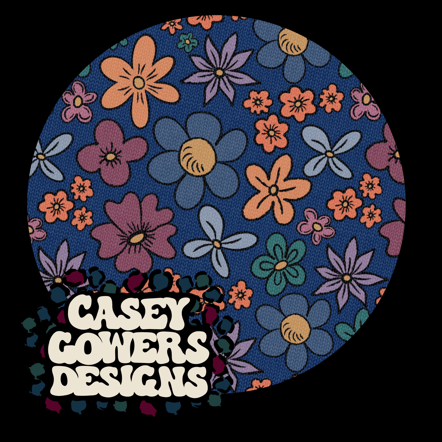 BLUE CANVAS FLORAL SEAMLESS