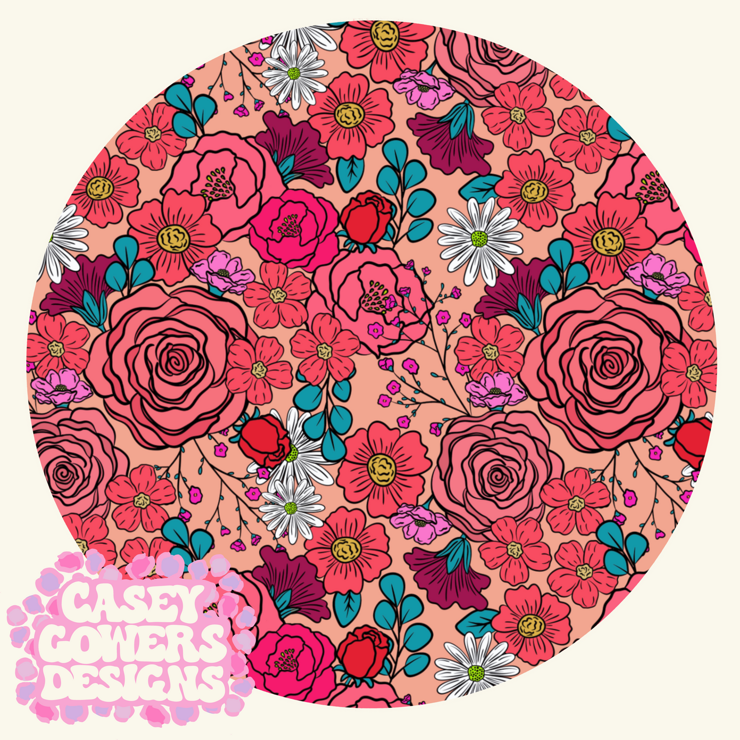 CHEYENNA CORAL FLORAL SEAMLESS