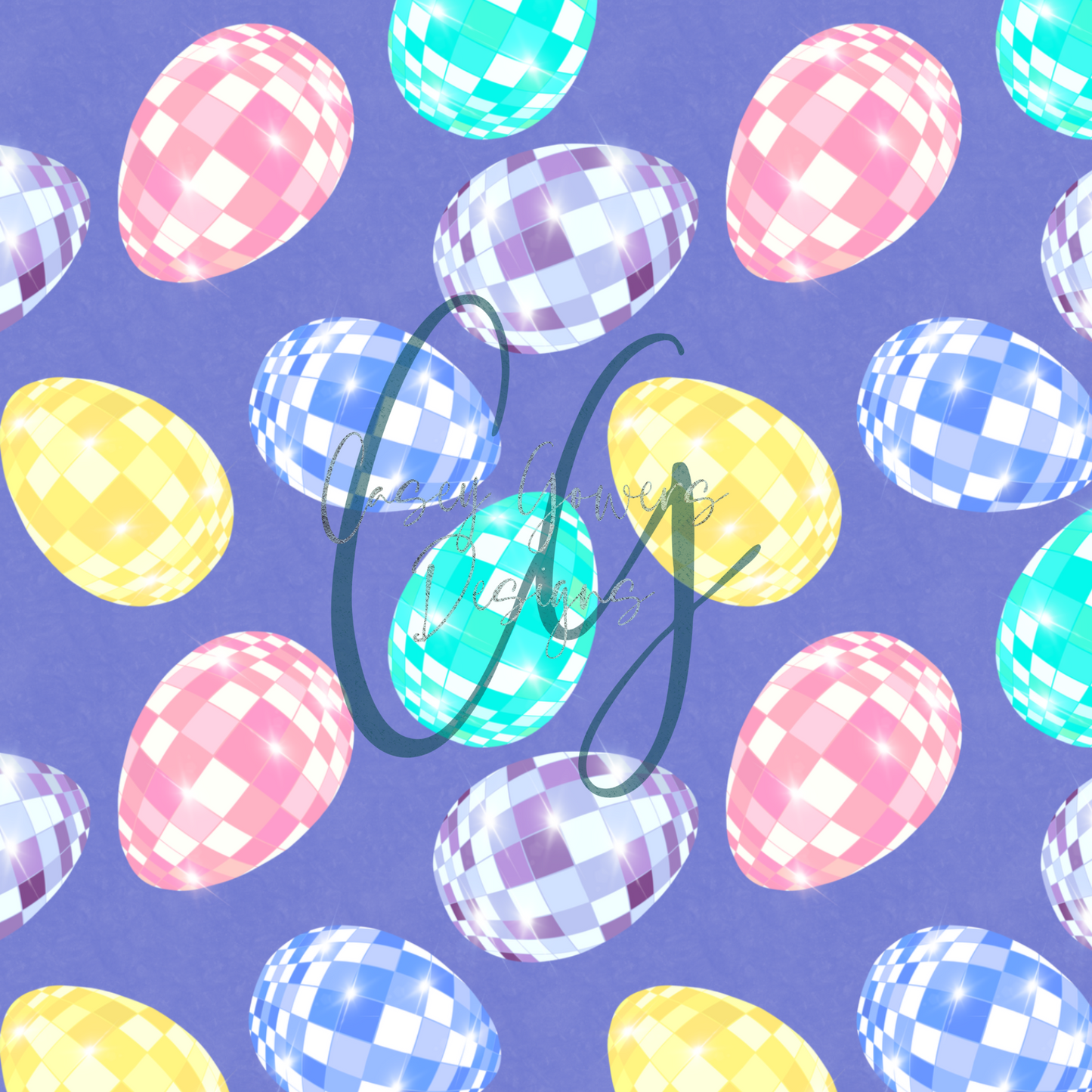 DISCO EGGS BLUE SEAMLESS