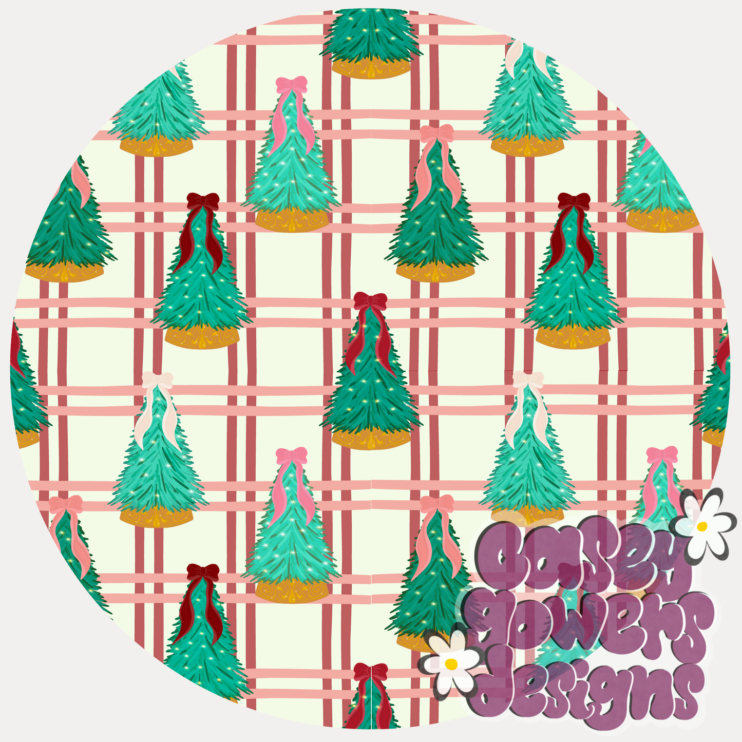 CHRISTMAS TREE PLAID COQUETTE SEAMLESS