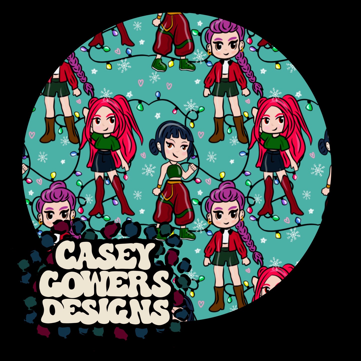 KPOP CHRISTMAS LIGHTS SEAMLESS