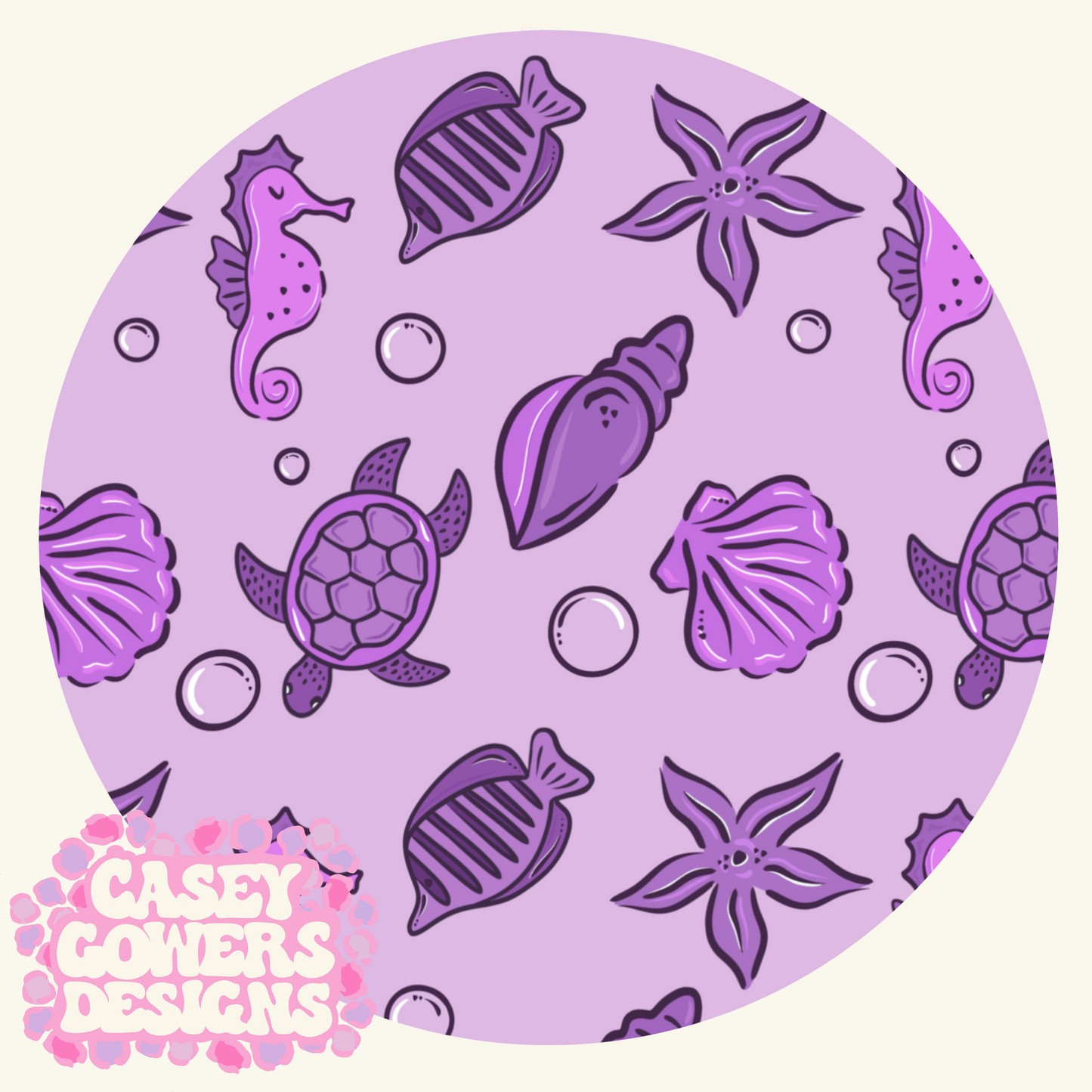 MARINE LIFE PURPLE SEAMLESS
