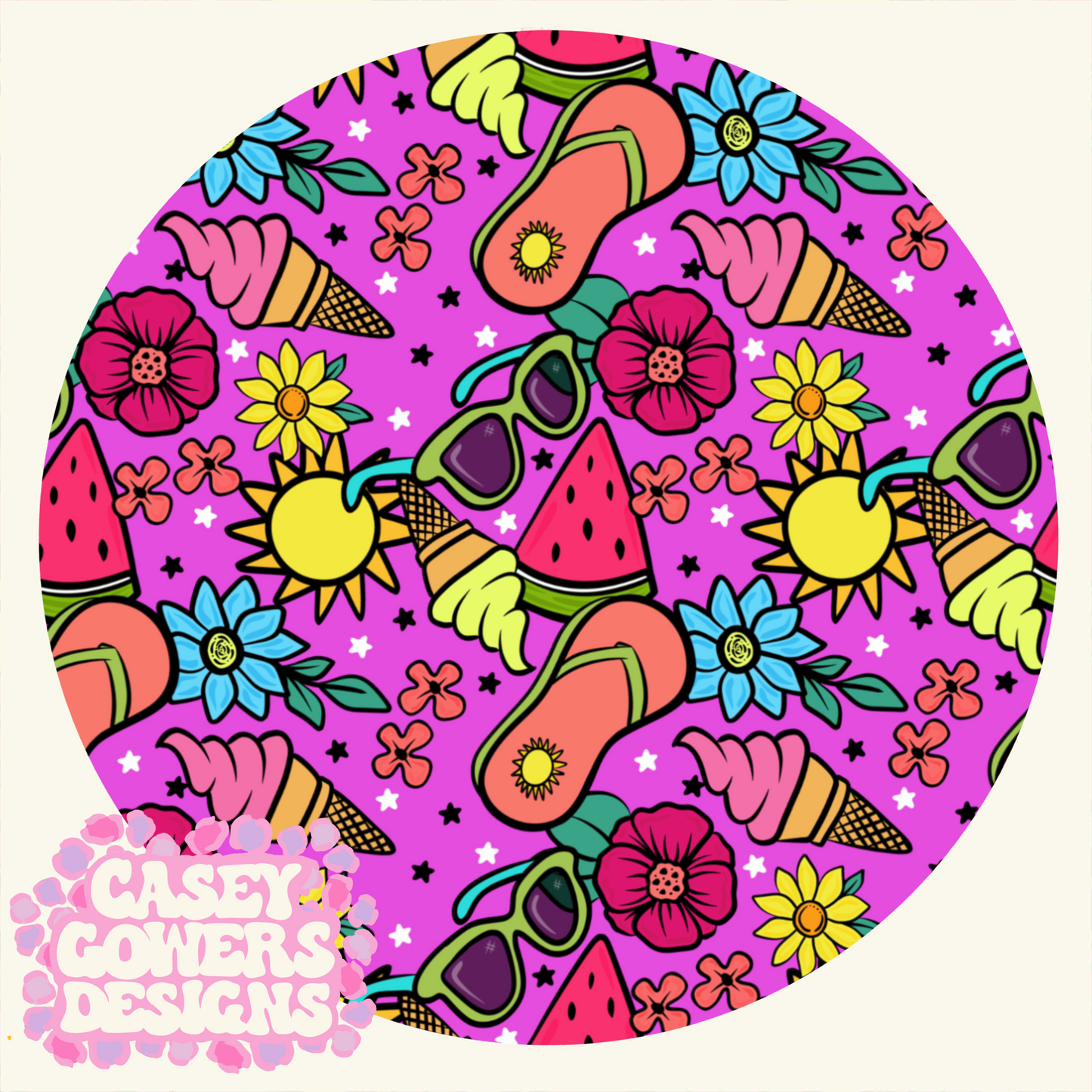 SWIM SAFE SUMMER FUN FLORAL SEAMLESS