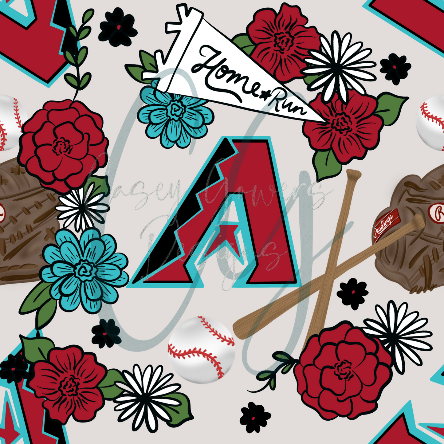 FLORAL DIAMONDBACKS SEAMLESS