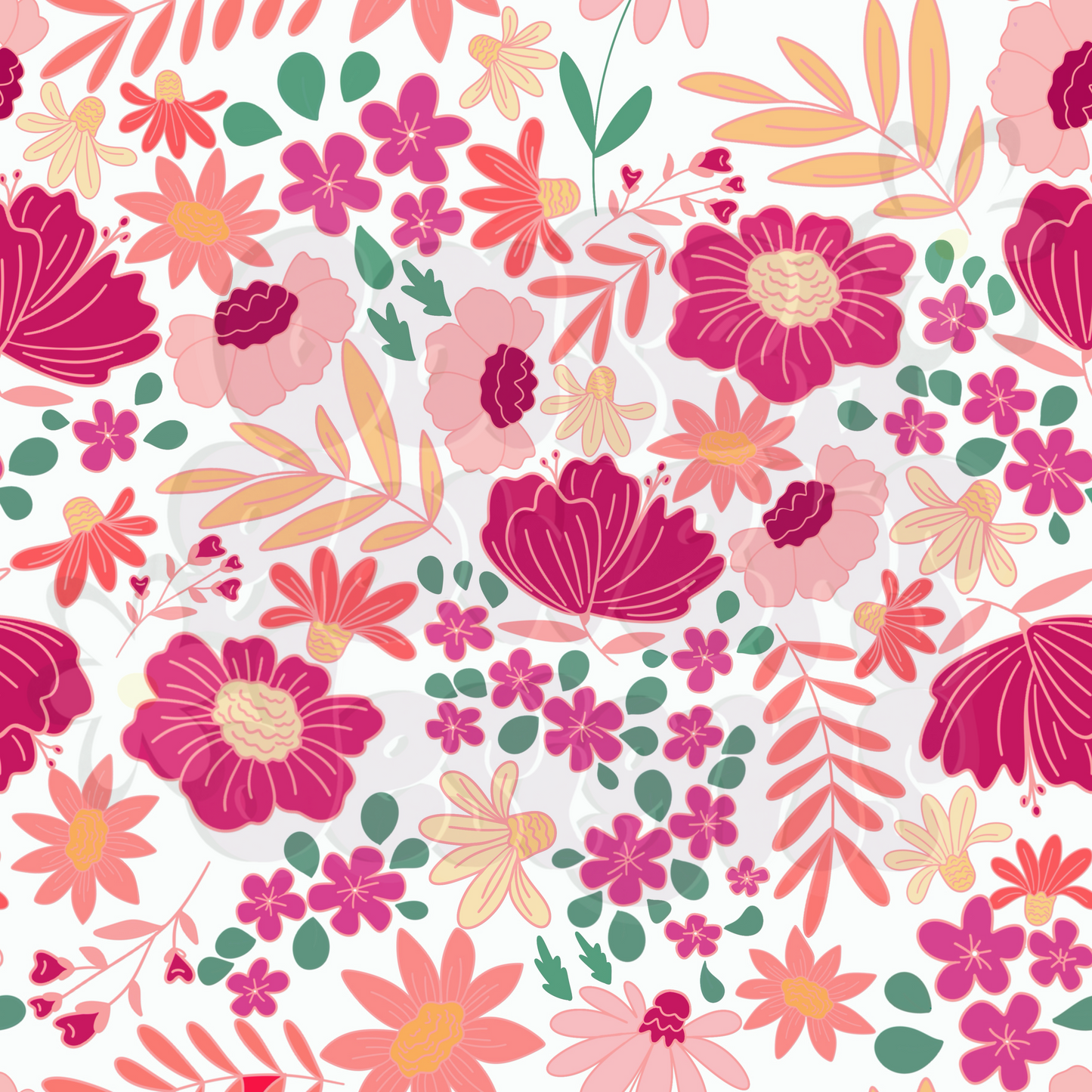 RASPBERRY BLOOMS SEAMLESS