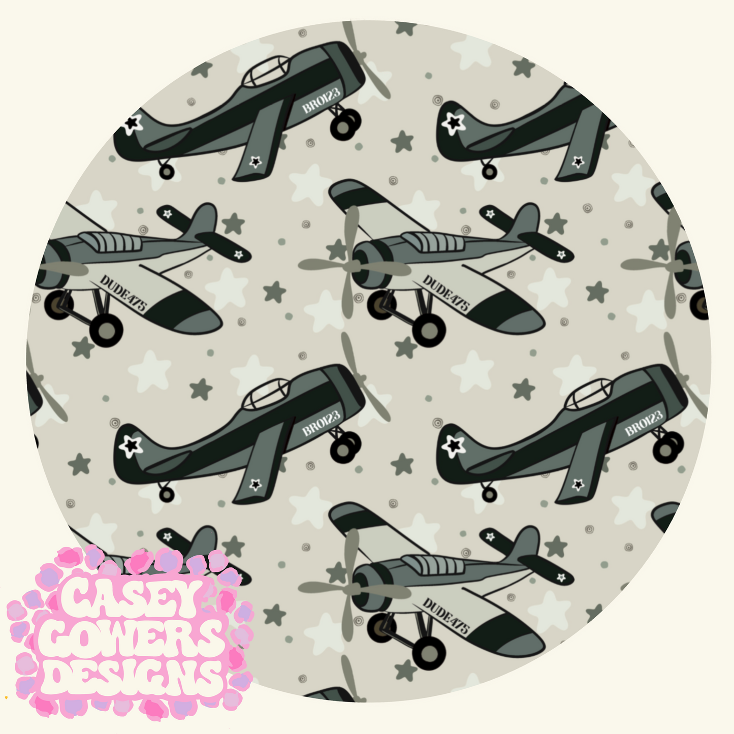 VINTAGE PLANE GREEN SEAMLESS