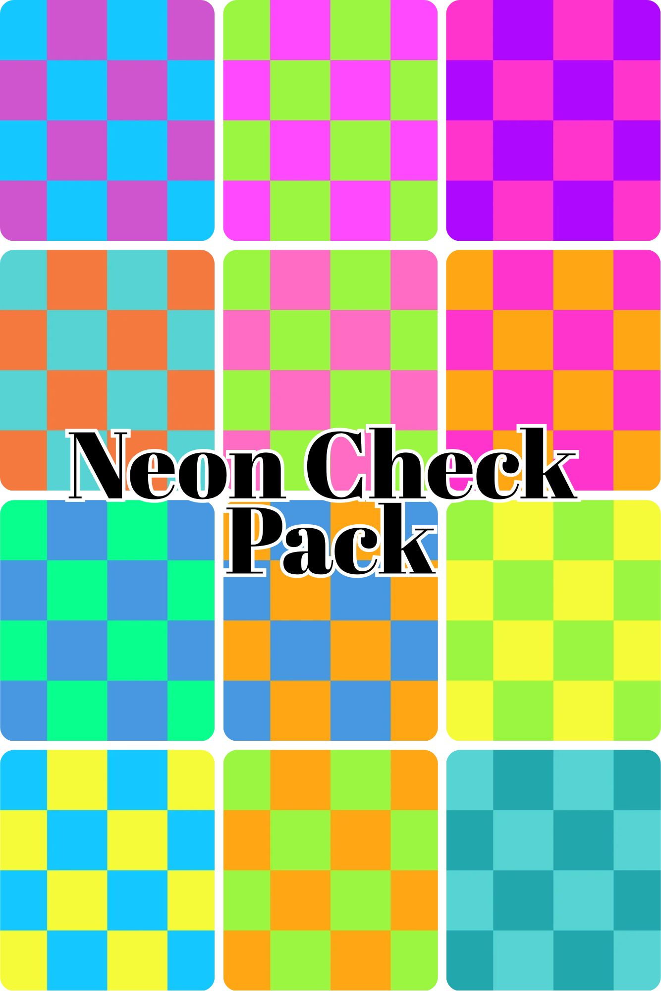 NEON CHECK SEAMLESS SET
