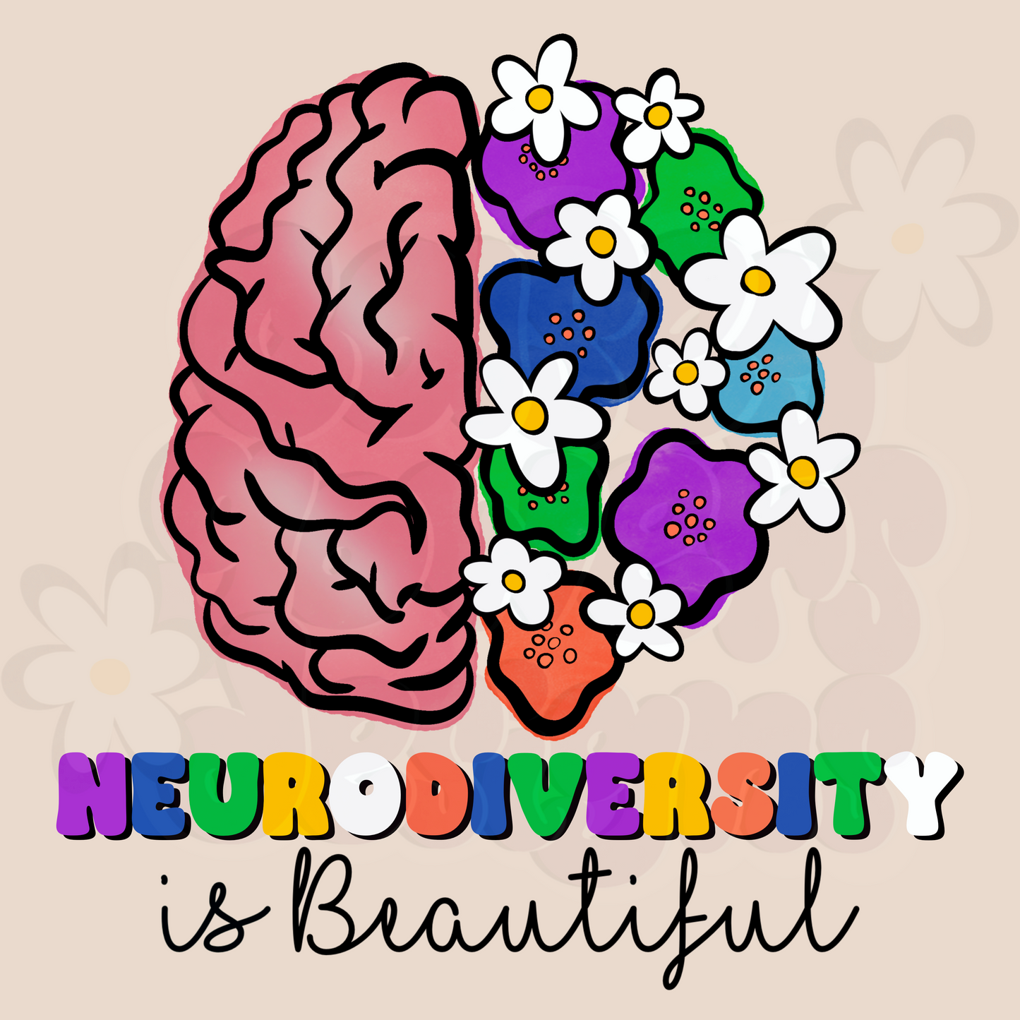 NEURODIVERSITY FLORAL PNG