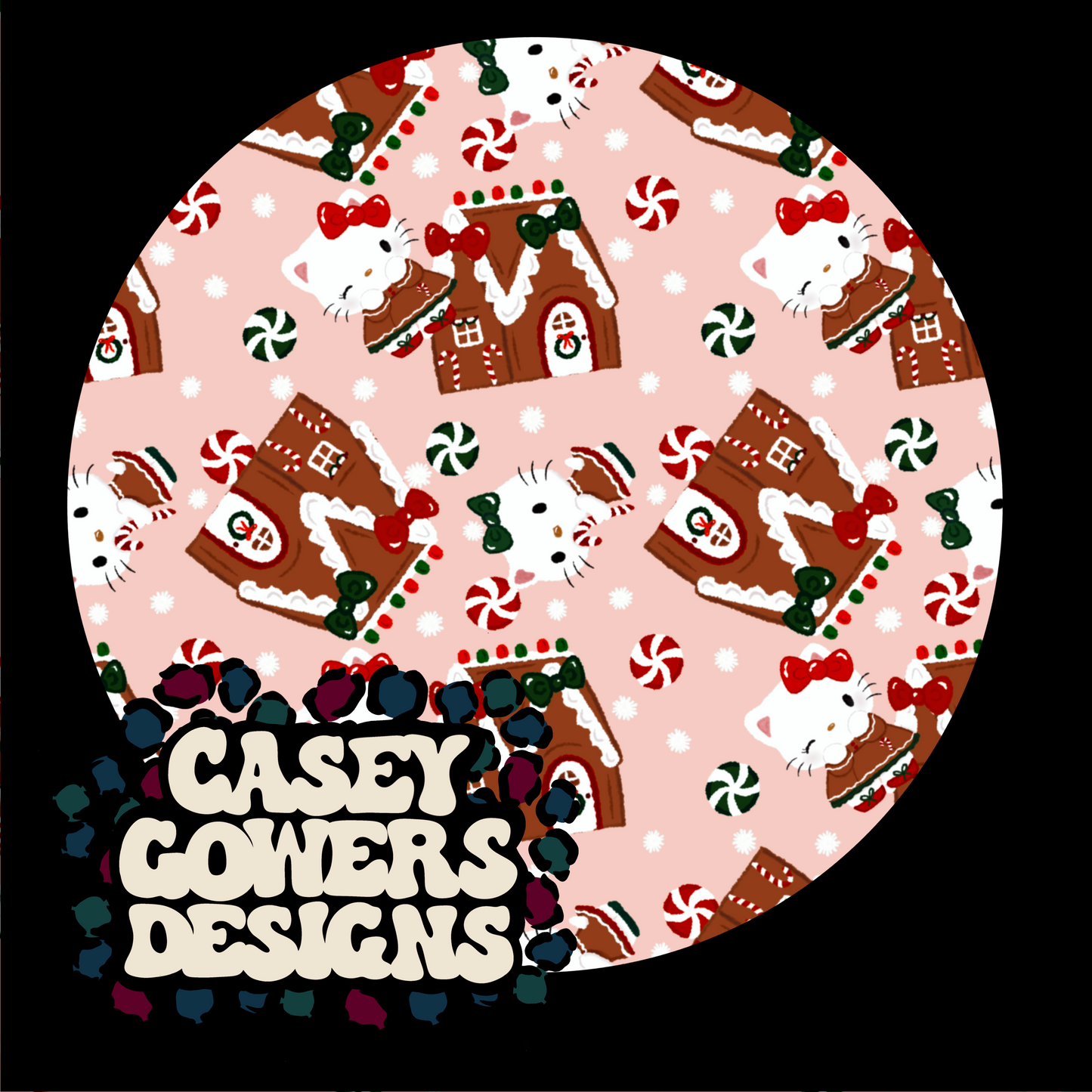 PINK HK GINGERBREAD HOUSE SEAMLESS