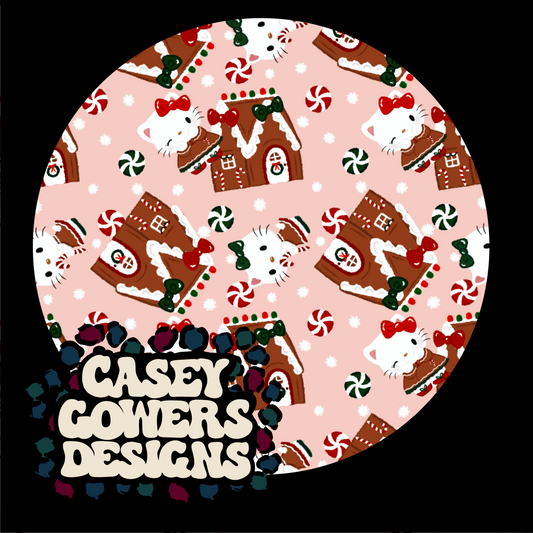 PINK HK GINGERBREAD HOUSE SEAMLESS