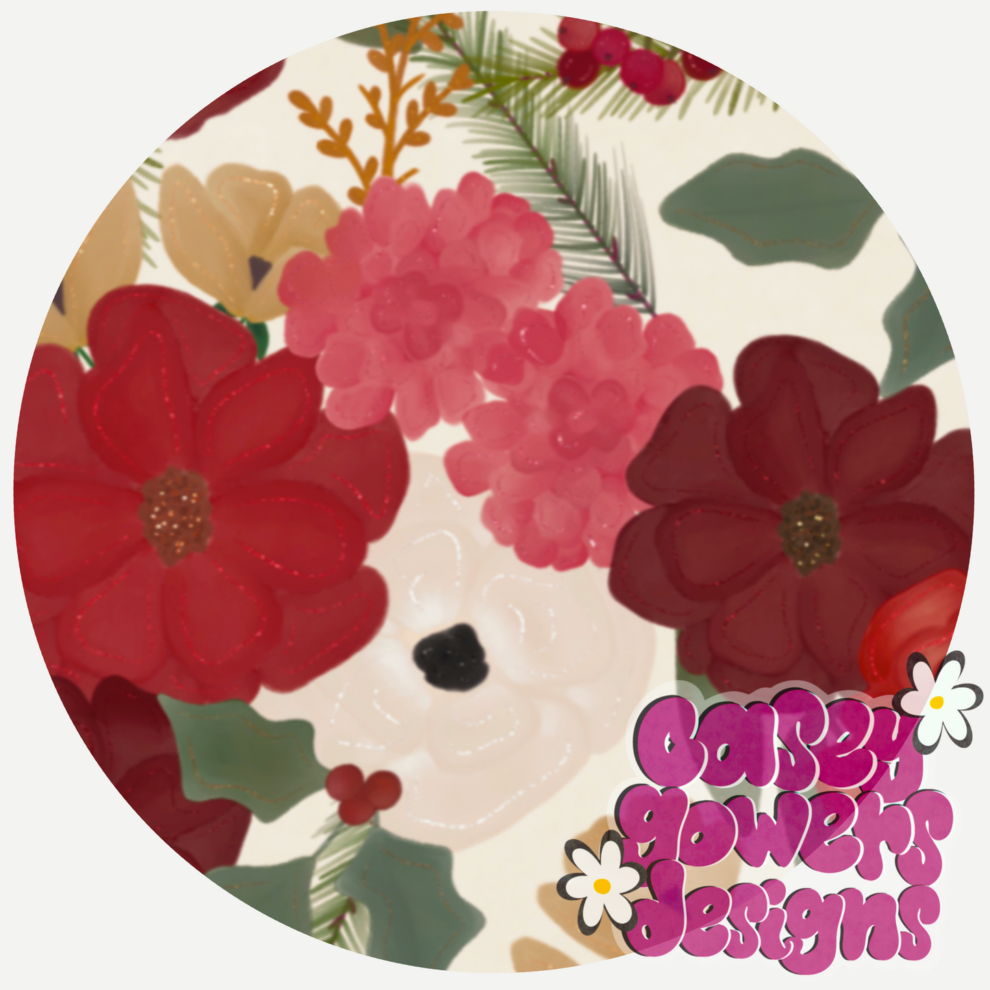 GLITTER HOLIDAY BOUQUET SET SEAMLESS