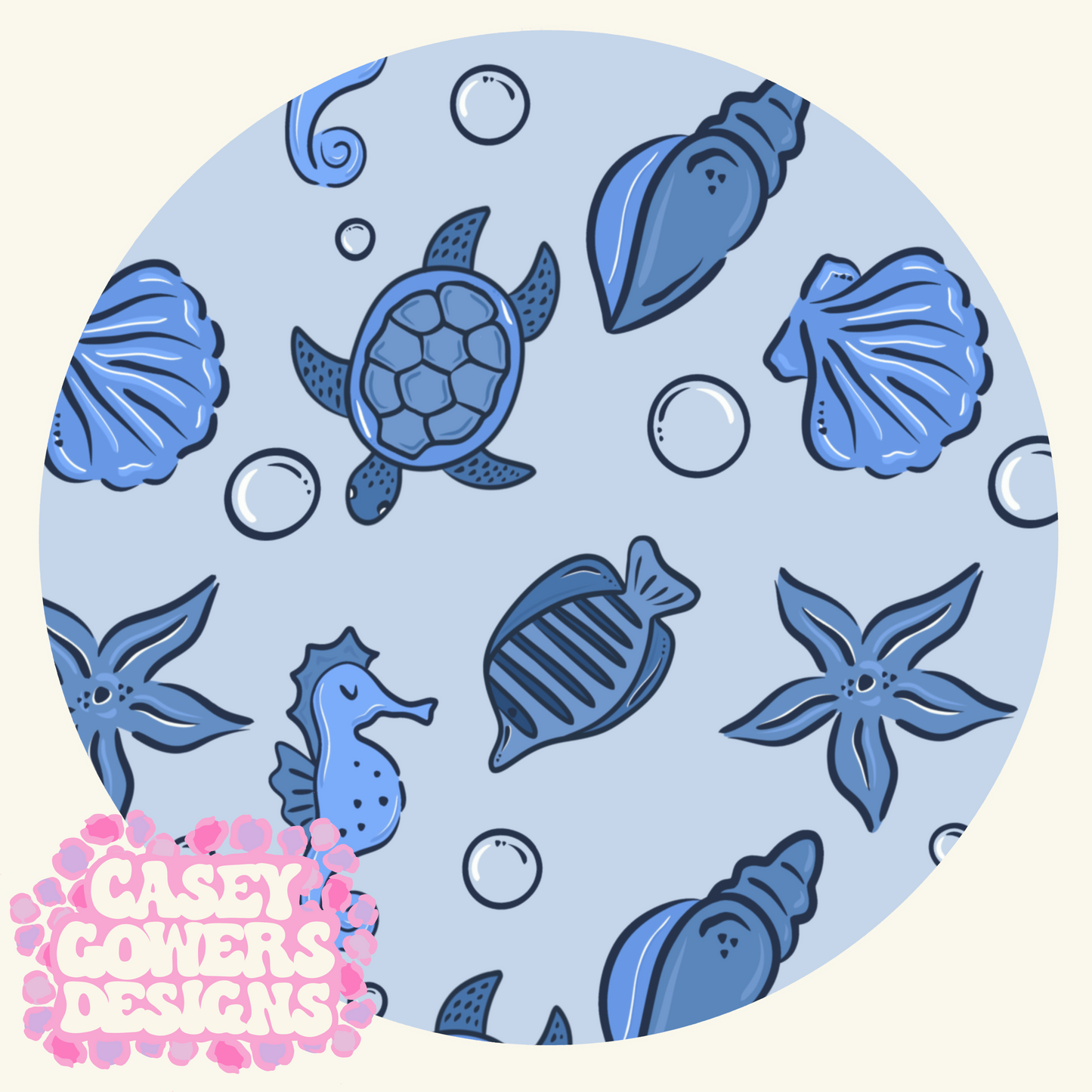 MARINE LIFE BLUE SEAMLESS