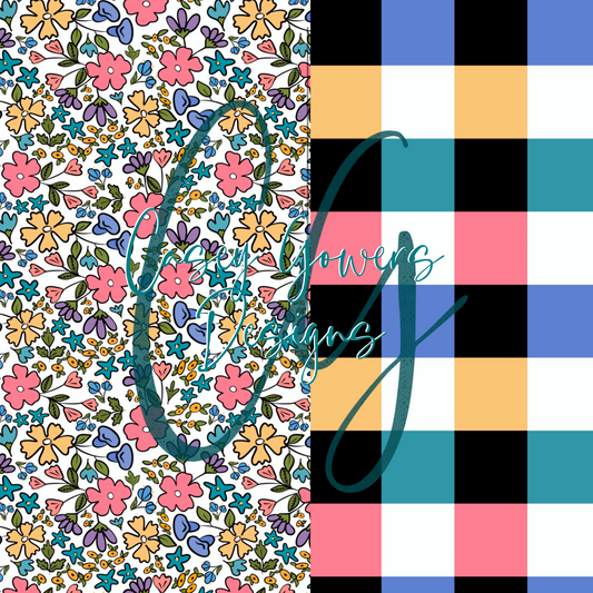 BRIGHT SIDE FLORAL WHITE with coord SEAMLESS