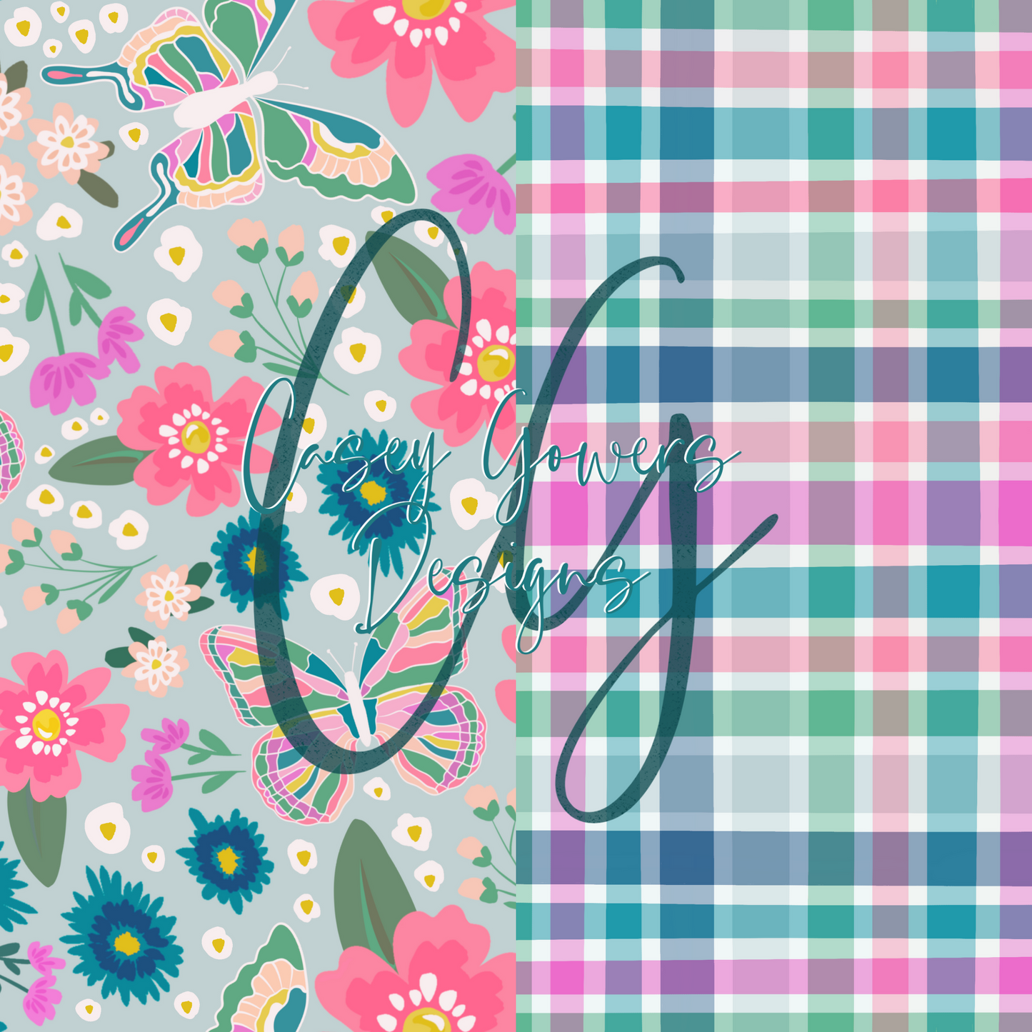 6 FLUTTERBY FLORAL with coord SEAMLESS