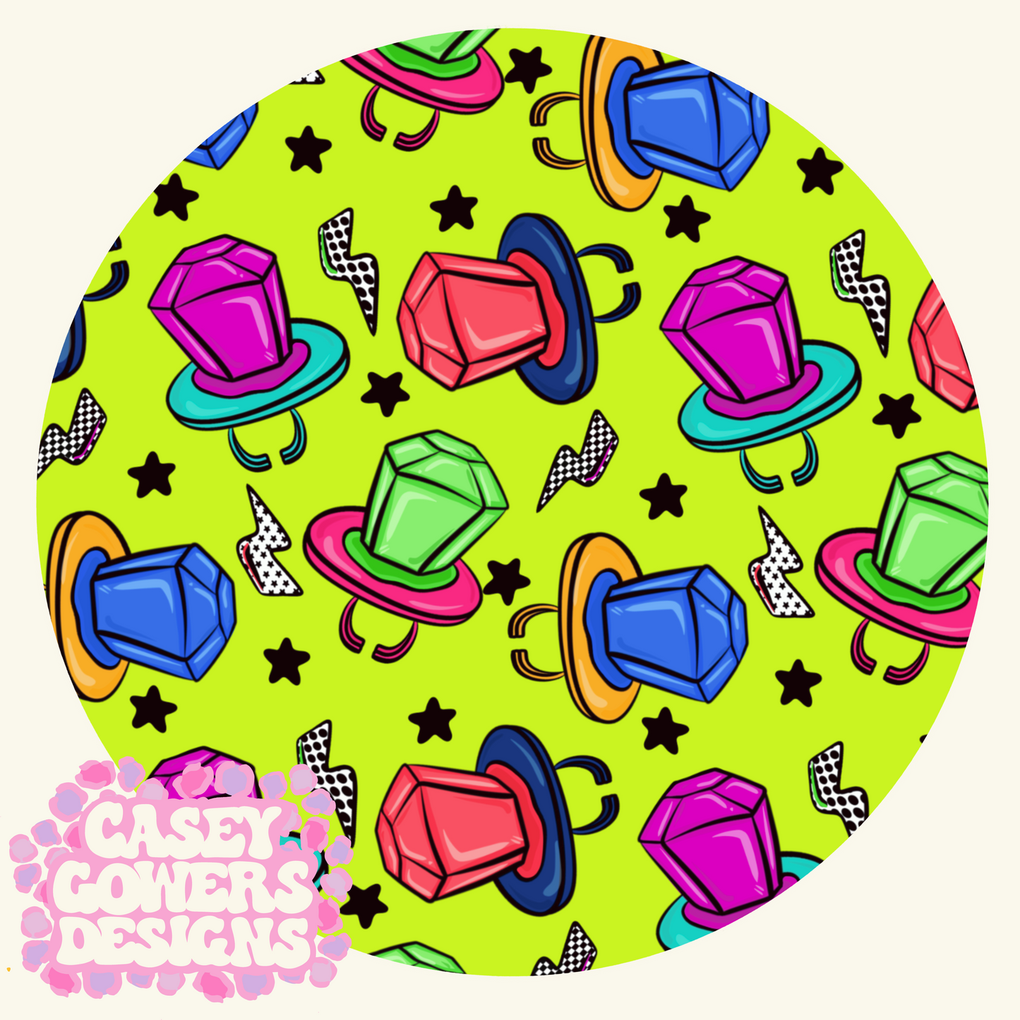 NEON RING POP LIME SEAMLESS