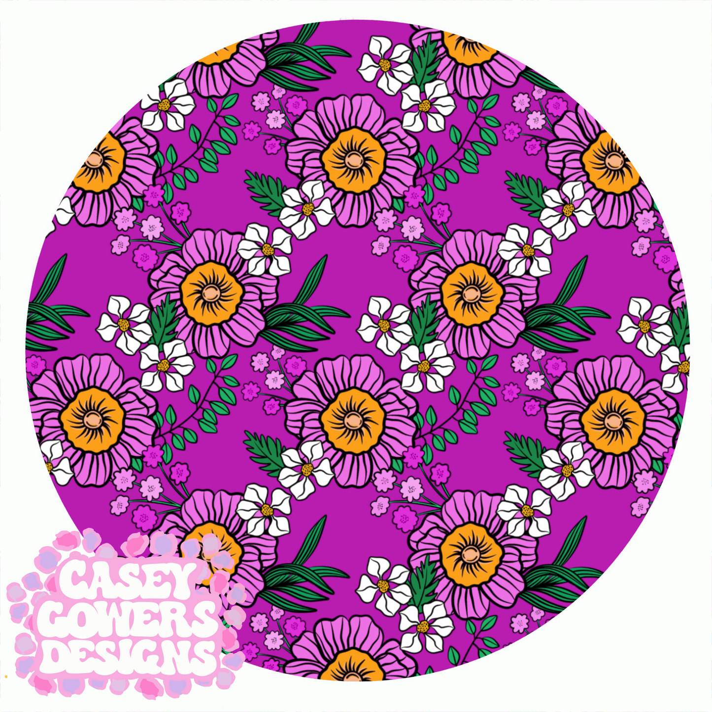 FLOWER FAB PURPLE SEAMLESS