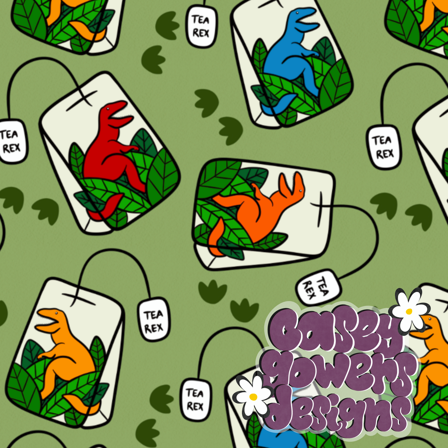 TEA REX GREEN SEAMLESS