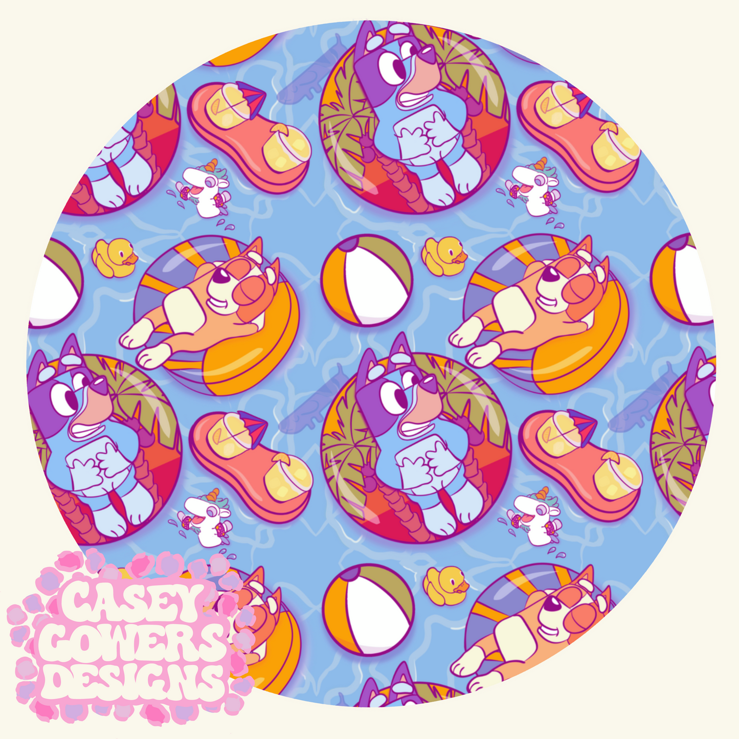 FLOATIN DOGS PURPLE  SEAMLESS SET