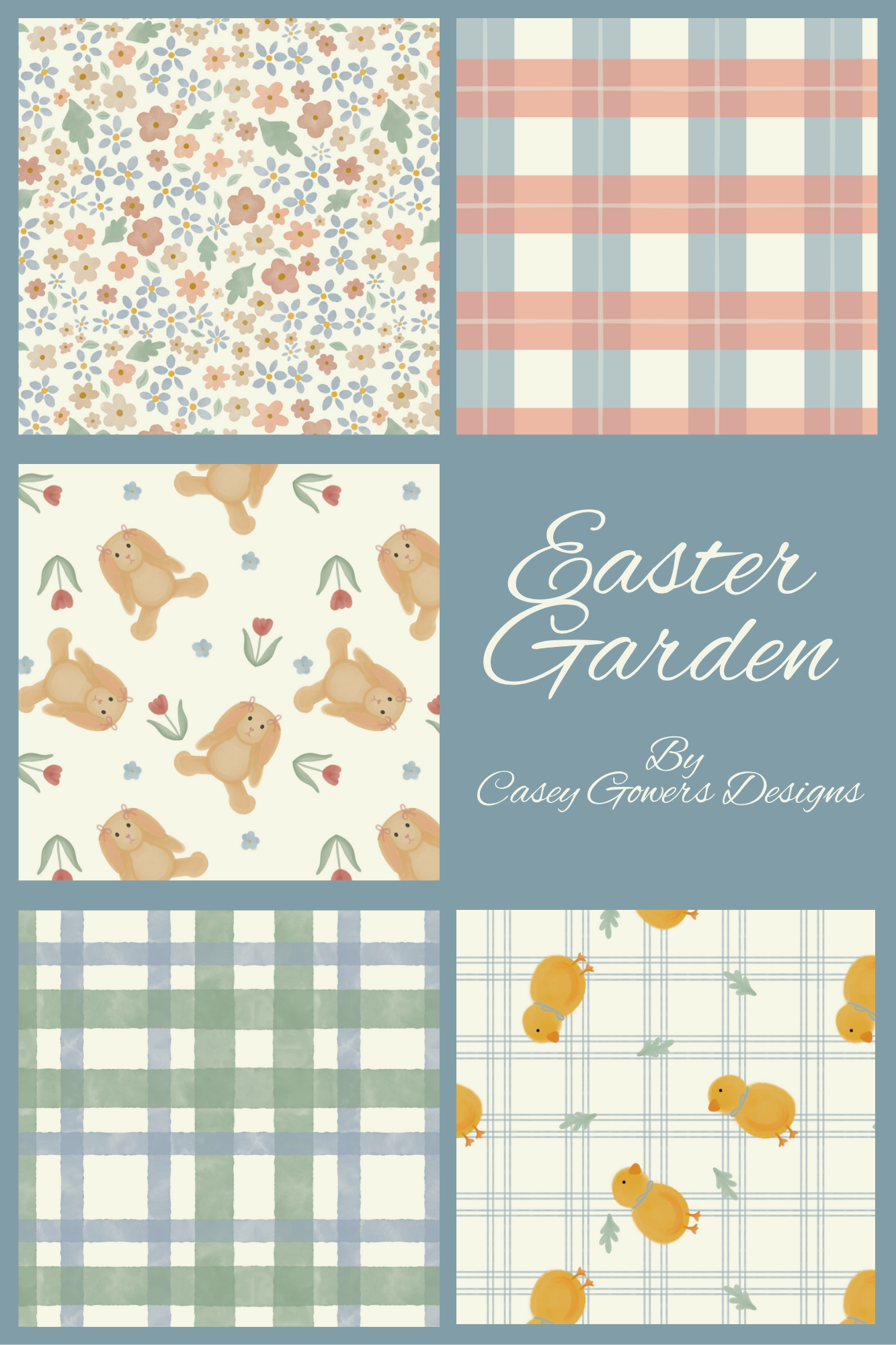 EASTER GARDEN SET OF 5 SEAMLESS