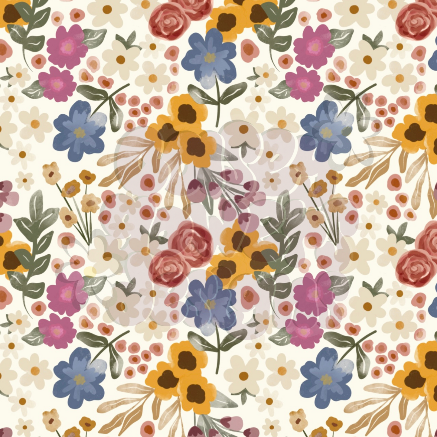 FALL WATERCOLOR FLORAL SEAMLESS