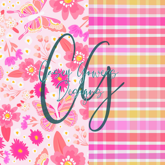 4 FLUTTERBY FLORAL with coord SEAMLESS