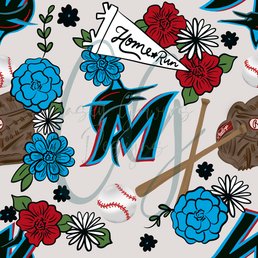 FLORAL MARLINS SEAMLESS