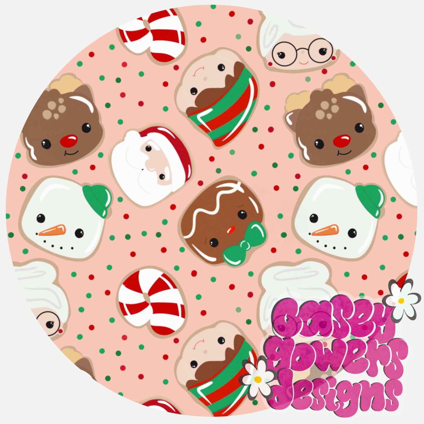 CHRISTMAS SUGAR COOKIES PINK SEAMLESS with free bonus coord