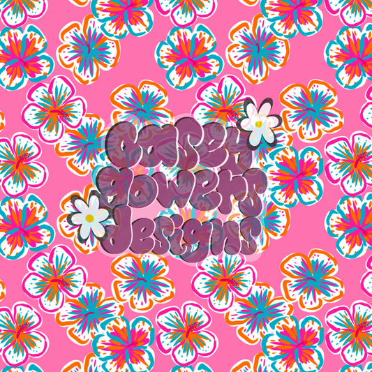 HIBISCUS SEAMLESS PINK