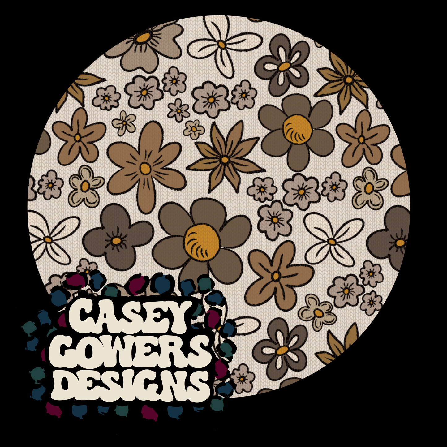 TAUPE CANVAS FLORAL SEAMLESS