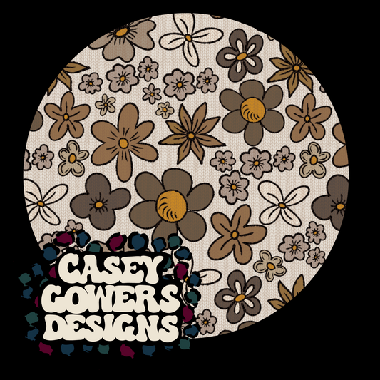 TAUPE CANVAS FLORAL SEAMLESS