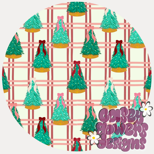 CHRISTMAS TREE PLAID COQUETTE SEAMLESS