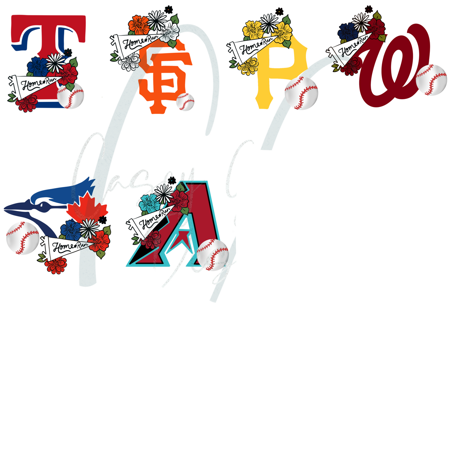 FLORAL MLB PNG BUNDLE