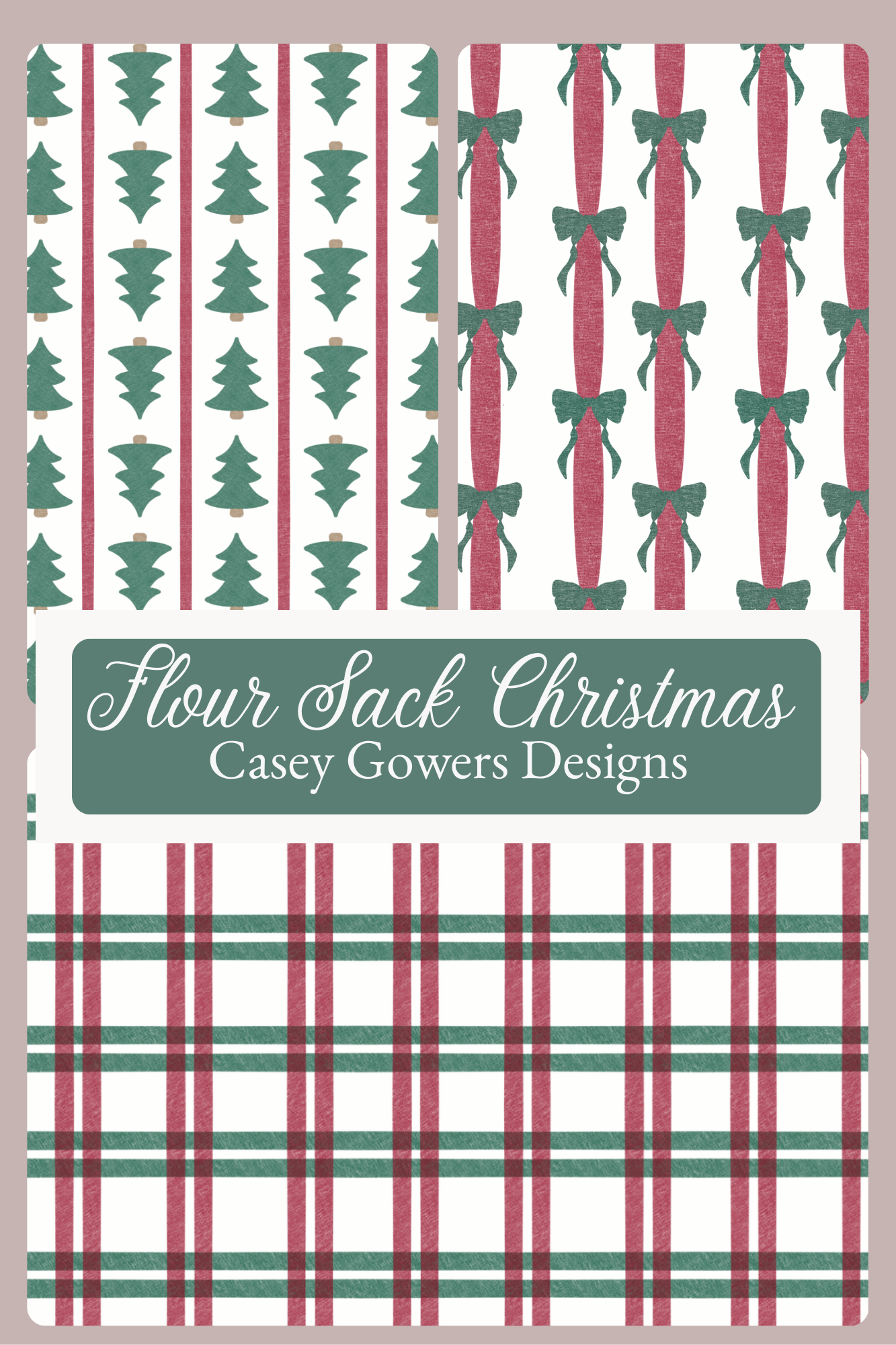 FLOUR SACK CHRISTMAS SEAMLESS TRIO