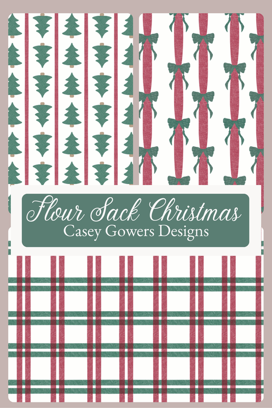 FLOUR SACK CHRISTMAS SEAMLESS TRIO