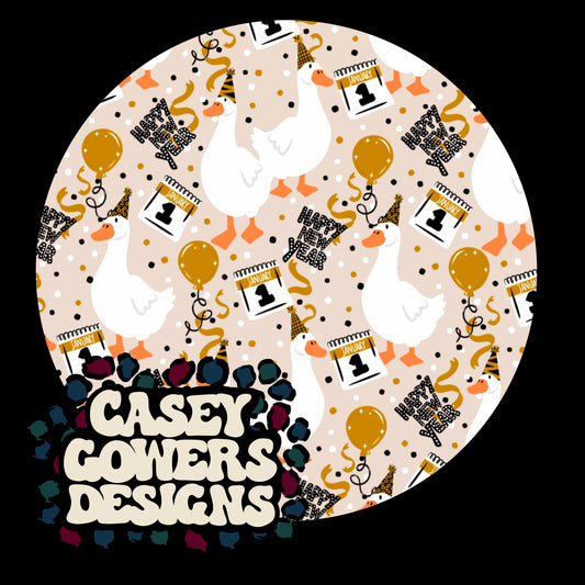 HAPPY NEW YEAR GOOSE SEAMLESS