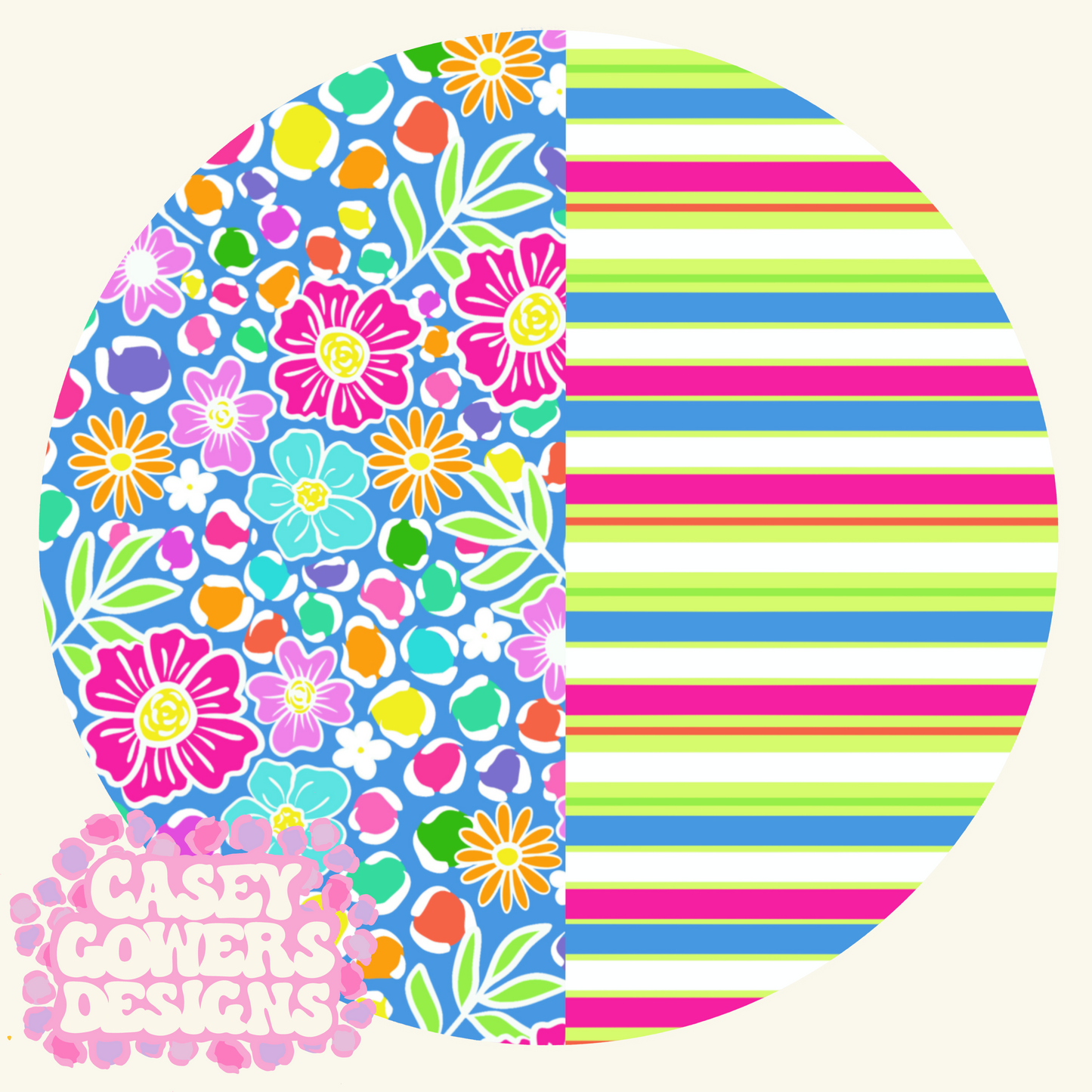 NEON FLORAL BLUE SEAMLESS SET