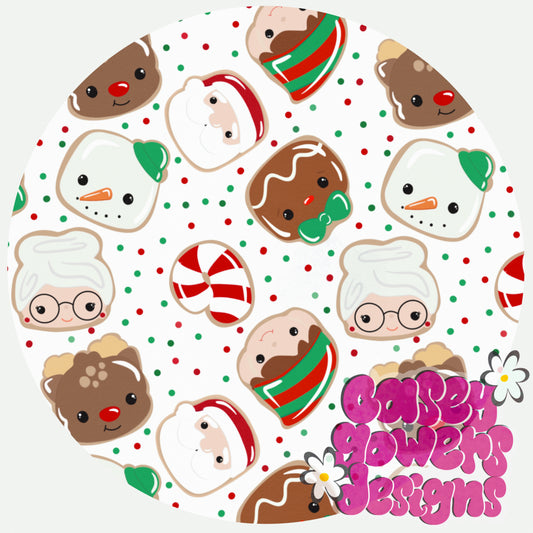 CHRISTMAS SUGAR COOKIES WHITE SEAMLESS with free bonus coord