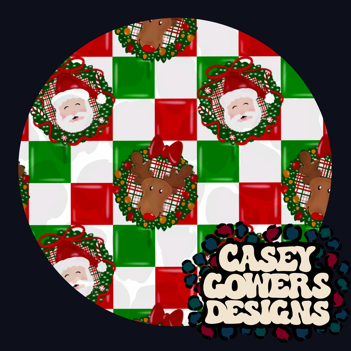 SANTA’S FAVORITE REINDEER WREATH SEAMLESS