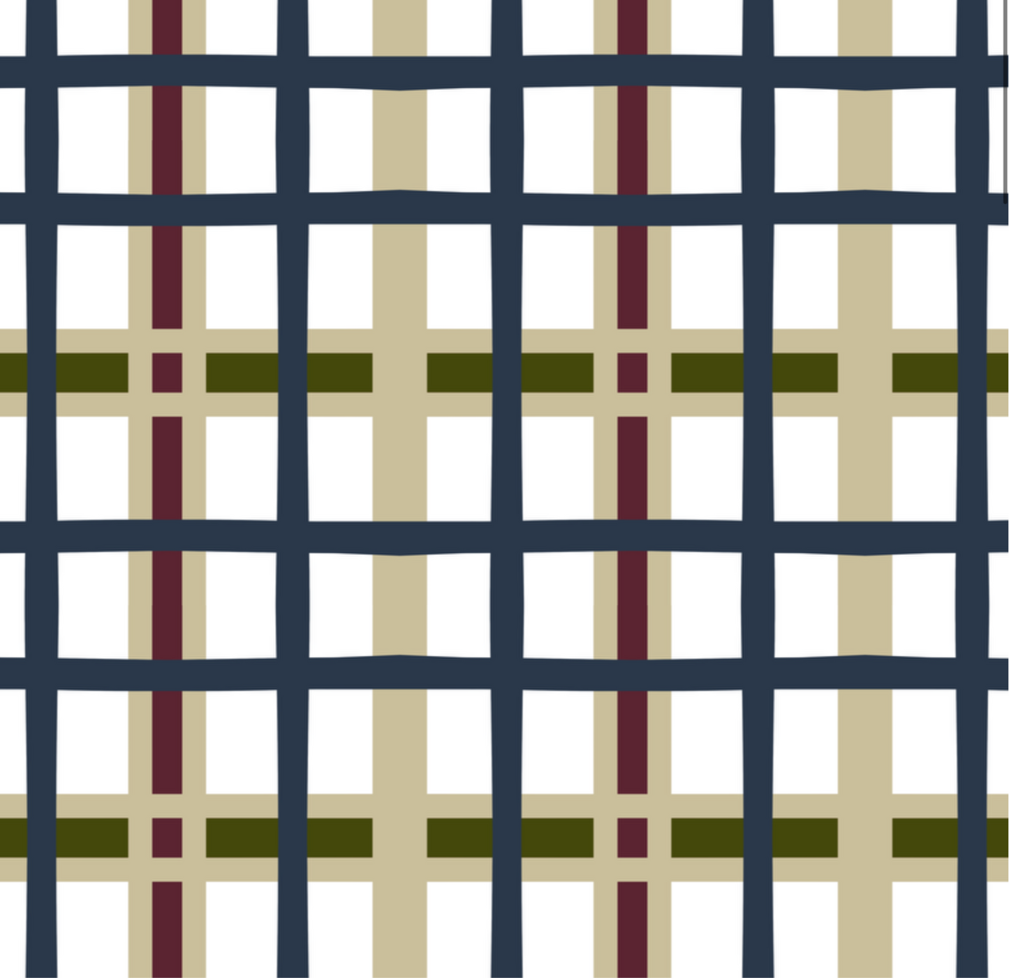 NAVY BLOOM AND BURGUNDY PLAID