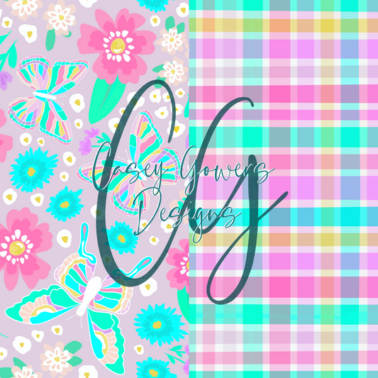 2 FLUTTERBY FLORAL with coord SEAMLESS