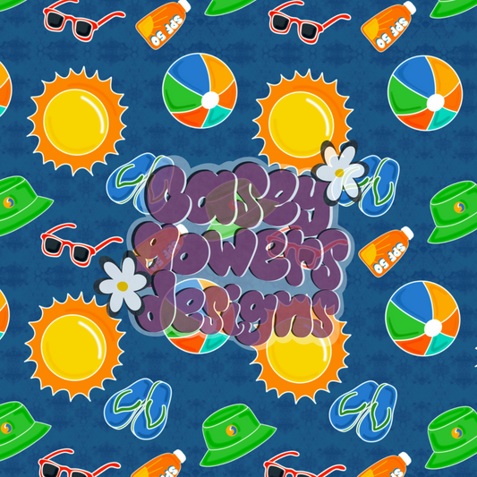 BEACH DAY SEAMLESS BLUE