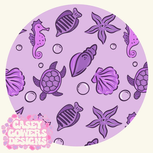 MARINE LIFE PURPLE SEAMLESS