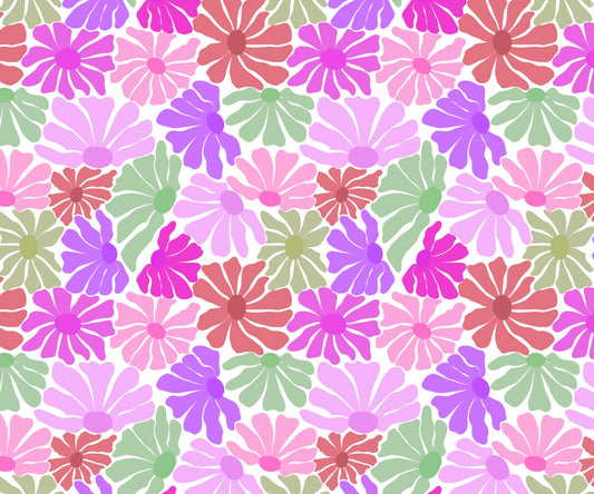 PURPLE SPRING FUNNY FLORAL SEAMLESS