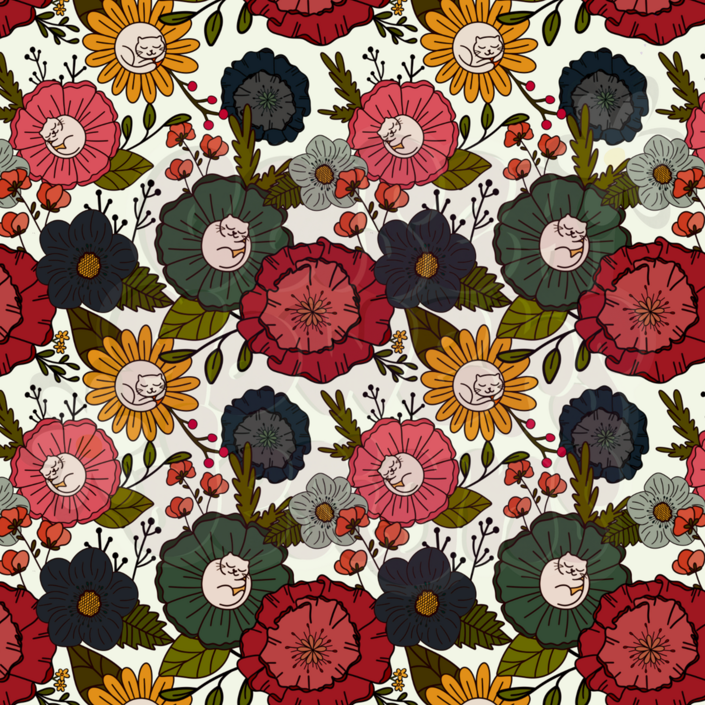 CAT NAP MOODS FLORAL SEAMLESS SET