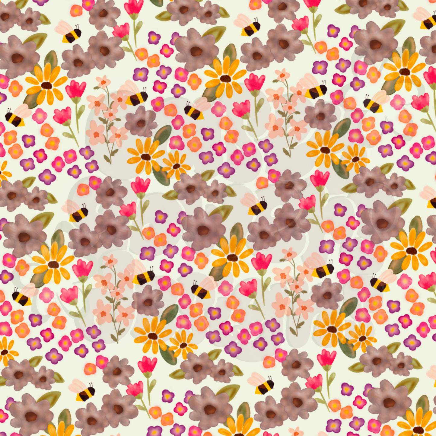 BUZZY BLOOMS NEUTRAL SEAMLESS