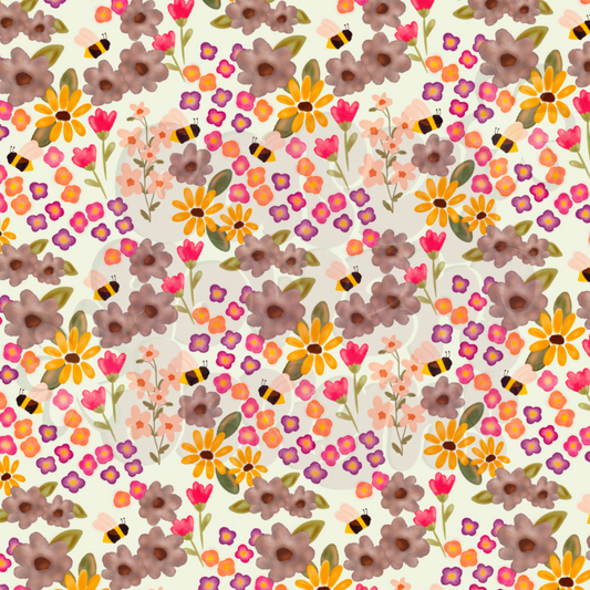 BUZZY BLOOMS NEUTRAL SEAMLESS