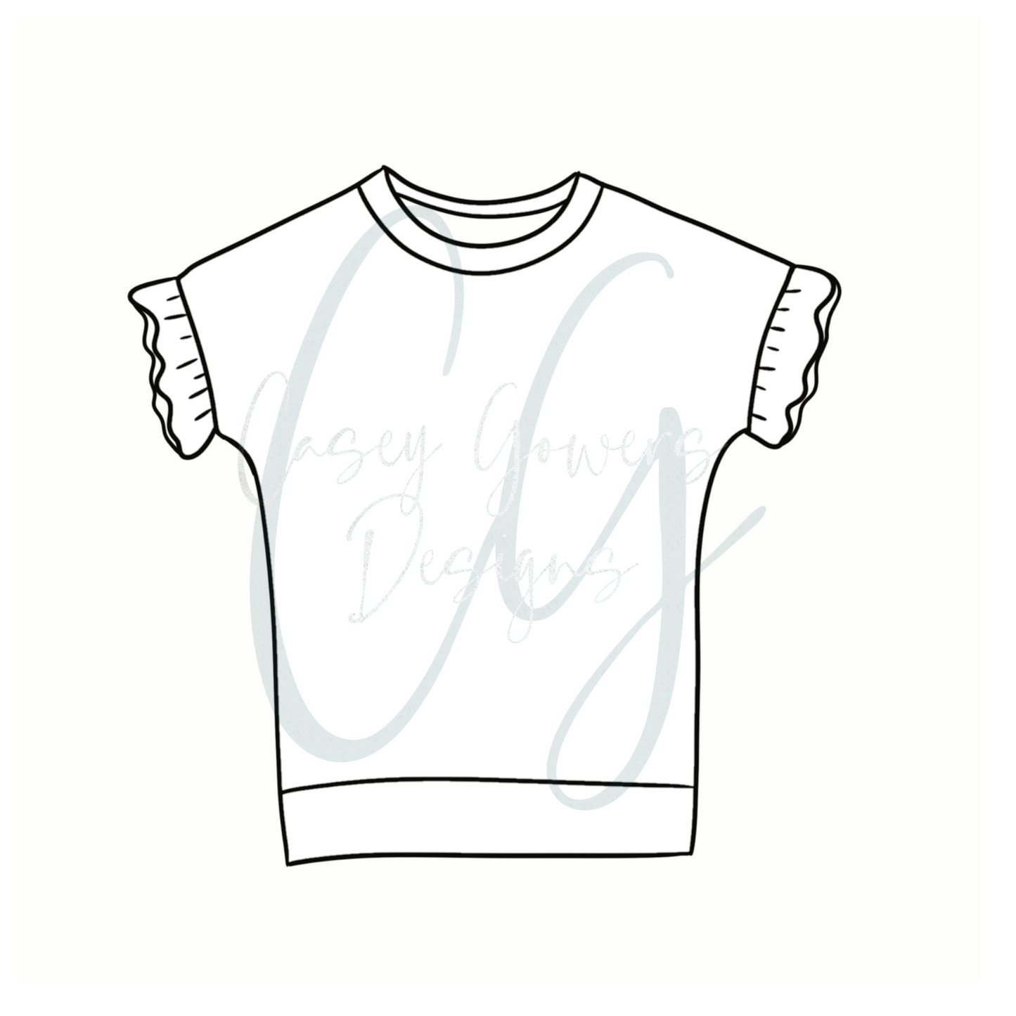 Ruffle sleeve dolman mock up